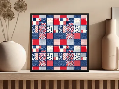Colorful Geometric Patchwork Design Wall Art Product