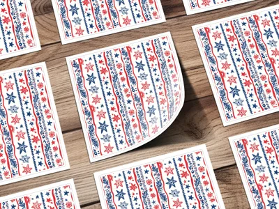 Festive Red and Blue Stars and Stripes Pattern product