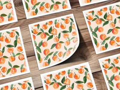 Peach Digital Paper, Watercolor Fruit Pattern, Seamless Peach Background, Summer Pattern Digital Download, Printable Peach Design - Moore and Mountain