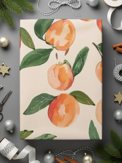 Peach Digital Paper, Watercolor Fruit Pattern, Seamless Peach Background, Summer Pattern Digital Download, Printable Peach Design - Moore and Mountain