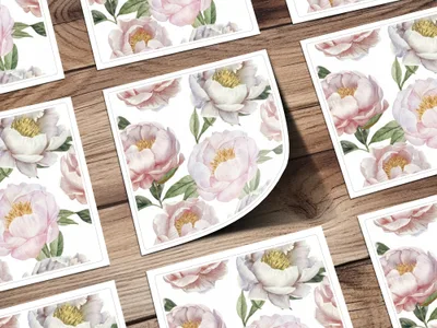 Peony Seamless Pattern Digital Download, Floral Background, Watercolor Flower Design, Repeating Print, Scrapbooking Paper, Fabric Design - Moore and Mountain