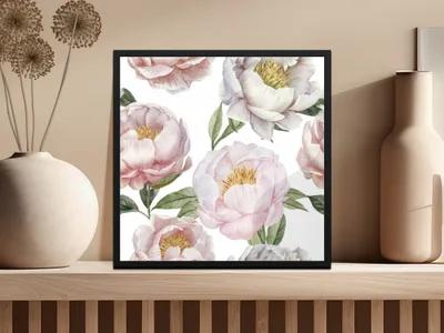 Peony Seamless Pattern Digital Download, Floral Background, Watercolor Flower Design, Repeating Print, Scrapbooking Paper, Fabric Design - Moore and Mountain