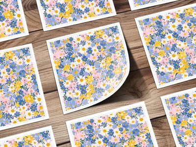 Colorful Floral Pattern Decals Perfect for DIY Projects