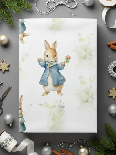 Peter Rabbit Digital Paper, Watercolor Bunny Seamless Pattern, Easter Fabric Design, Cute Animal Print, Spring Digital Download - Moore and Mountain