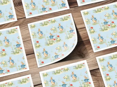 Peter Rabbit Digital Seamless Pattern, Baby Fabric, Floral Digital Paper, Kids Wallpaper, Nursery Decor, Surface Pattern, Digital Download - Moore and Mountain