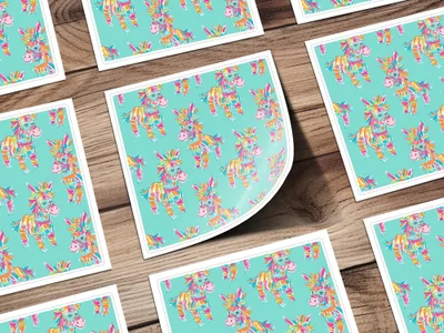 Pinata Donkey Digital Paper, Seamless Pattern, Colorful Party Print, Mexican Fiesta Theme, Scrapbook Paper, 12x12 inch JPEG, Digital - Moore and Mountain
