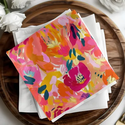 Colorful Abstract Floral Pattern Decor Napkin Product