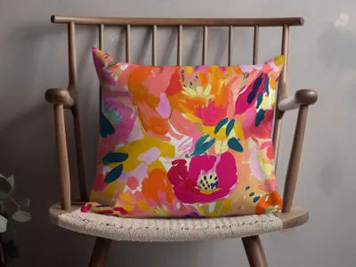 Colorful Abstract Floral Decorative Pillow product