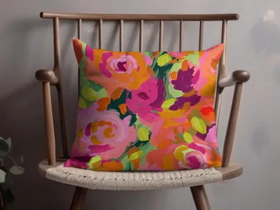 Bright Floral Pattern Cushion Cover for Home Decor