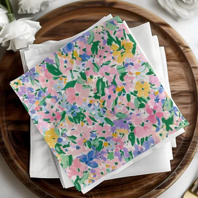 Pink Blue Floral Digital Paper, Abstract Spring Flower Pattern, Watercolor Botanical Print, Seamless Repeat Design, for Fabric, Scrapbooking - Moore and Mountain