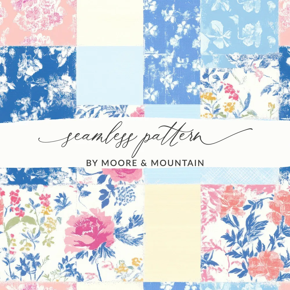 Floral Patchwork Seamless Pattern by Moore & Mountain