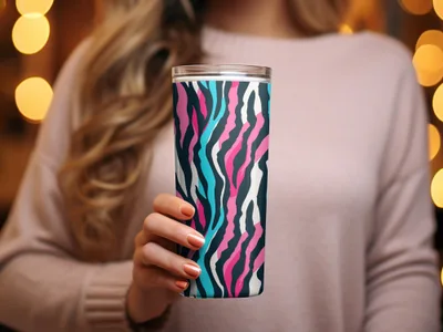 Colorful Abstract Stripe Design Insulated Tumbler Cup