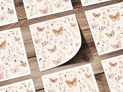 Butterflies and Flowers Themed Sticker Sheets set