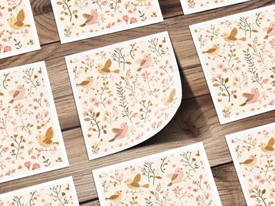 Elegant Bird and Floral Design Decorative Paper 제품