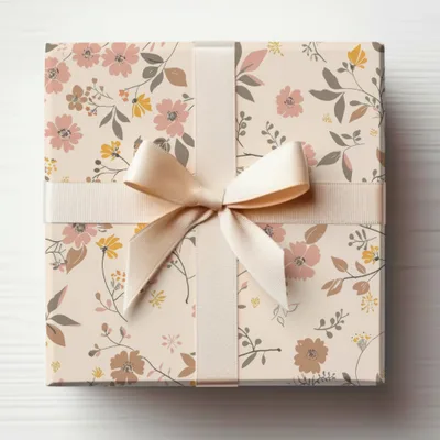 Elegant Floral Gift Wrap With Ribbon for Special Occasions
