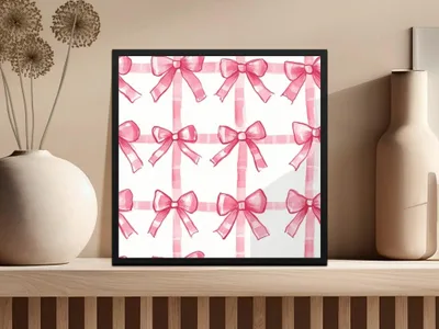 Pink Bow Seamless Pattern, Digital Paper, Plaid Bows, Gift Wrap Design, Scrapbooking, Fabric Design, Printable Digital Download - Moore and Mountain
