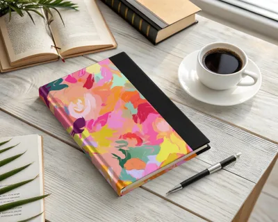 Artistic Vibrant Abstract Floral Design Notebook Product