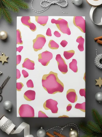 Pink Cheetah Print, Seamless Pattern, Digital Paper, Pink and Gold Animal Print, Commercial Use, Leopard Print, Digital Download - Moore and Mountain