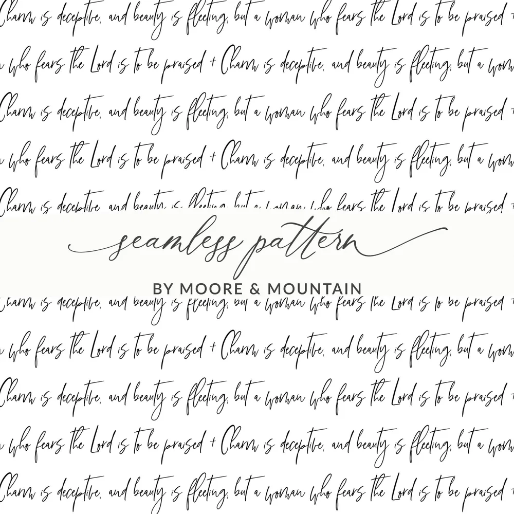 Seamless pattern by Moore & Mountain inspiring words pattern