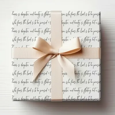 Elegant Gift Box with Inspirational Script Print