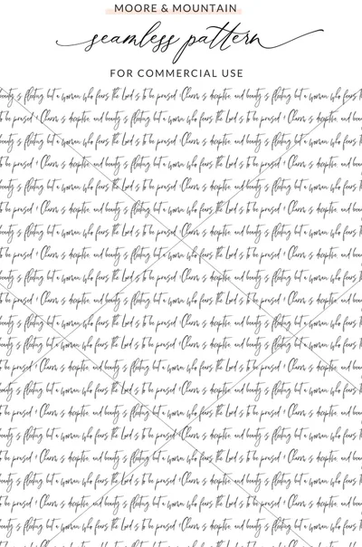 Seamless Pattern for Commercial Use Script Design