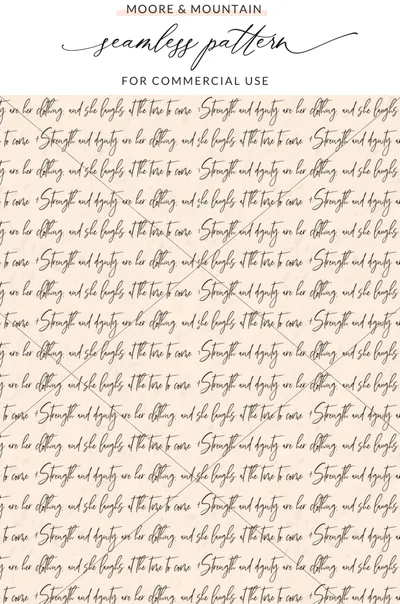 Strength and Dignity Seamless Pattern for Commercial Use