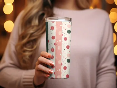 Colorful Polka Dot Design Insulated Tumbler for Drinks