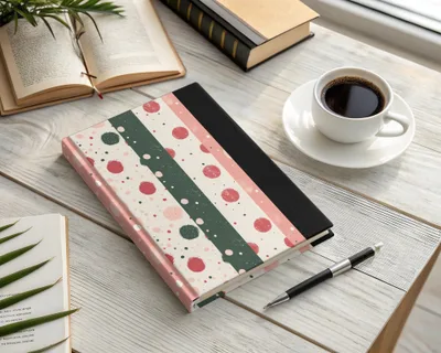Colorful Dotted Stripes Hardcover Notebook Journal
