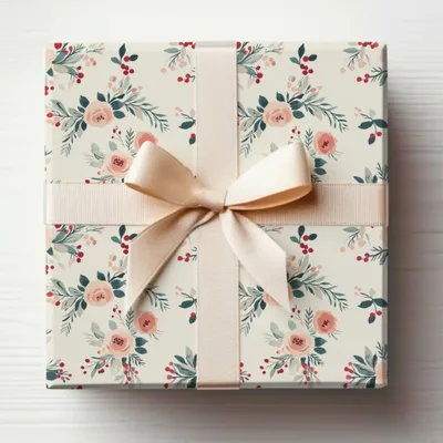 Elegant Floral Gift Box with Ribbon for Special Occasions