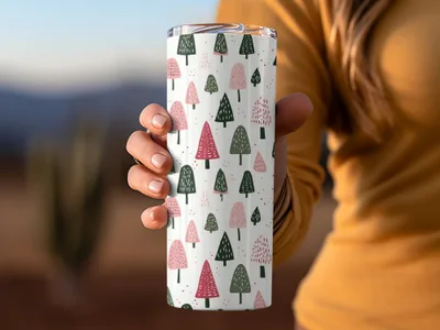 Colorful Forest Patterned Insulated Tumbler Product