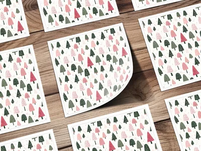 Colorful Abstract Tree Pattern Square Sticker Sheets