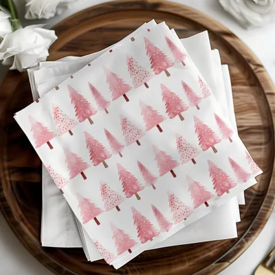 Pink Christmas Tree Pattern T-Shirt, Digital Download, Watercolor Xmas Tree Seamless Design, Holiday Fabric Print, Festive Textile Design - Moore and Mountain