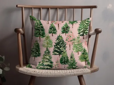 Pink Christmas Tree T-Shirt, Digital Art, Winter Forest Seamless Pattern, Holiday Design, Festive Gift, Christmas Decor, Unique Art - Moore and Mountain
