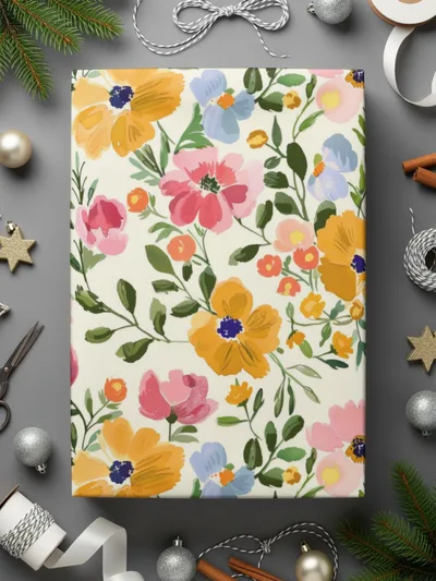 Pink Colorful Acrylic Floral Pattern Spring Modern Botanical Illustration Digital - Moore and Mountain