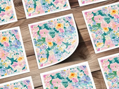 Pink Floral Digital Paper, Watercolor Flower Pattern, Abstract Pastel Background, Spring Garden Seamless Texture, Scrapbook Printable - Moore and Mountain