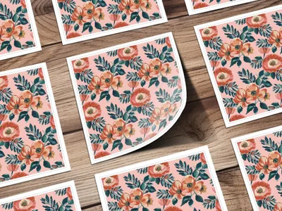 Pink Floral Digital Paper, Watercolor Flower Seamless Pattern, Boho Chic Background, Floral Digital Print, Spring Flower Clipart - Moore and Mountain