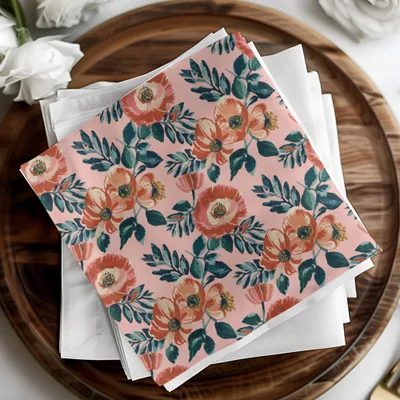Pink Floral Digital Paper, Watercolor Flower Seamless Pattern, Boho Chic Background, Floral Digital Print, Spring Flower Clipart - Moore and Mountain