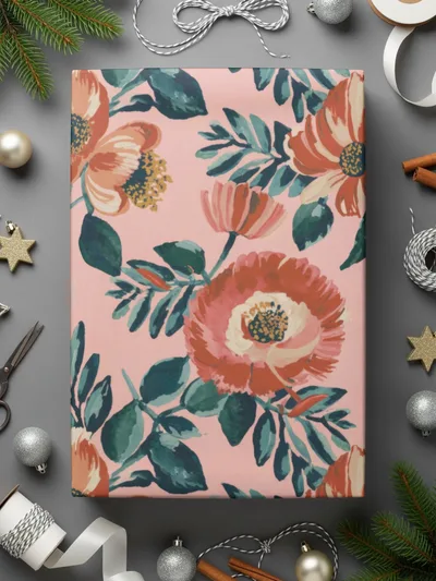 Pink Floral Digital Paper, Watercolor Flower Seamless Pattern, Boho Chic Background, Floral Digital Print, Spring Flower Clipart - Moore and Mountain
