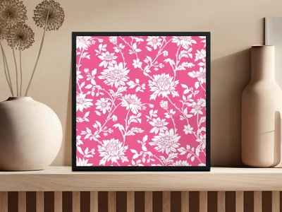 Pink Floral Digital Paper, White Flower Seamless Pattern, Delicate Floral Design, Scrapbook Paper, Printable Fabric Pattern, Digital - Moore and Mountain