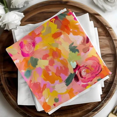 Vibrant Floral Abstract Design Decorative Napkins