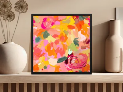 Colorful Abstract Floral Wall Art Home Decor Product