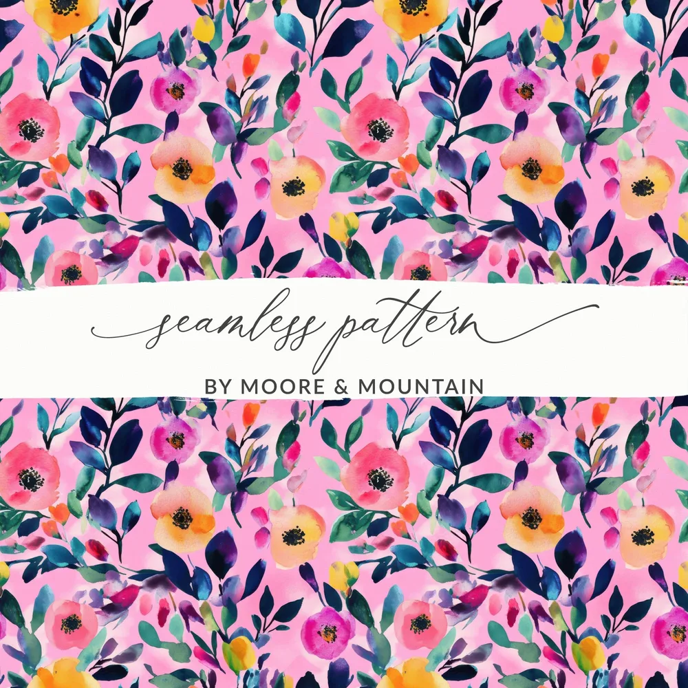 Colorful Floral Seamless Pattern by Moore & Mountain