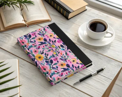 Vibrant Floral Pattern Hardcover Writing Journal