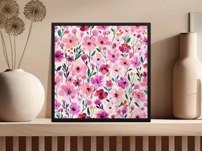 Pink Floral Seamless Pattern, Digital Paper, Flower Design, Repeat Pattern, Fabric Design, Printable Pattern, Commercial Use Digital - Moore and Mountain