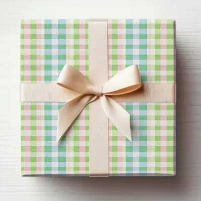 Colorful Gingham Checkered Pattern Gift Wrap Box