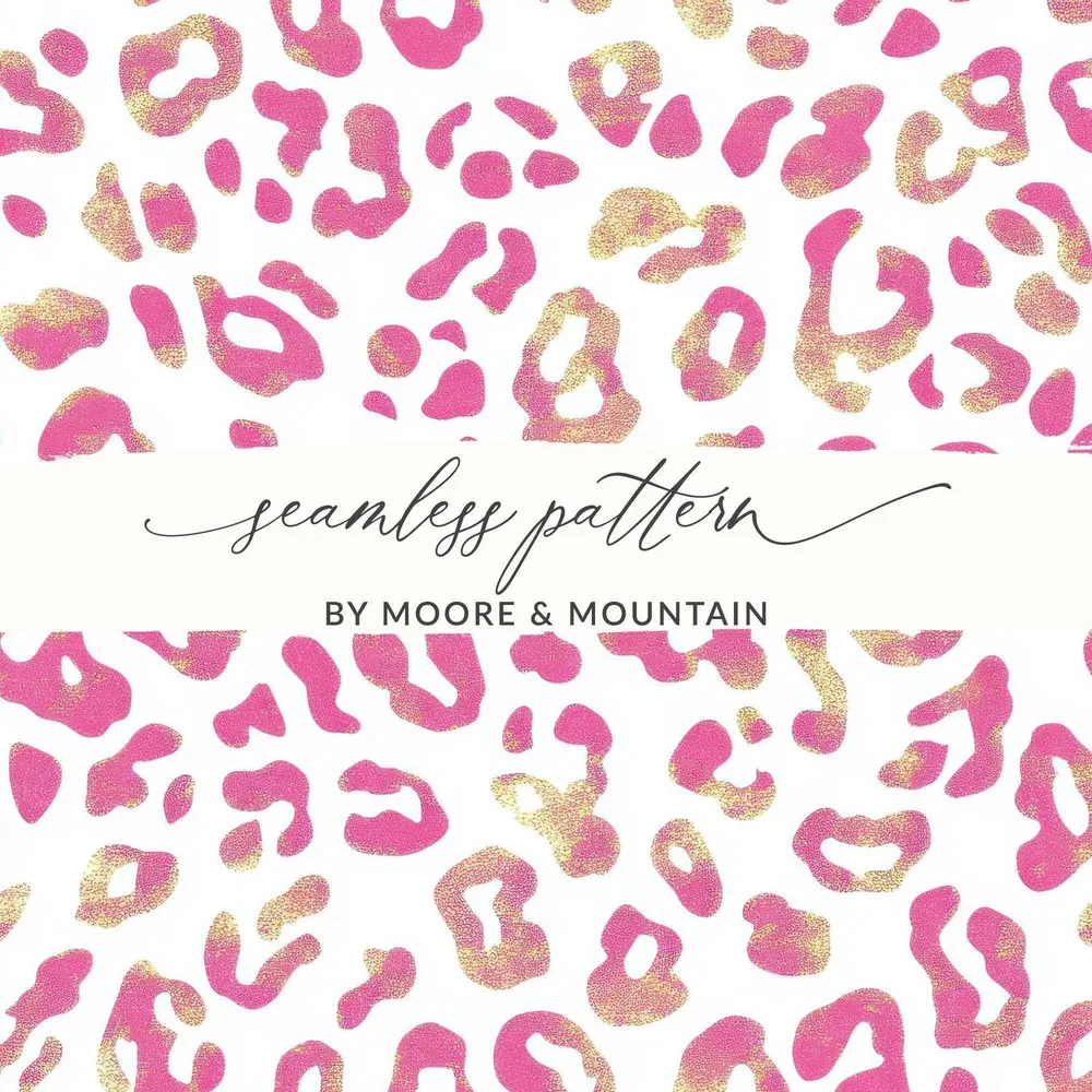 Pink Leopard Print Digital Paper, Seamless Animal Skin Pattern, Girly Texture Download, Scrapbooking, Fabric Design, Sublimation, Digital - Moore and Mountain