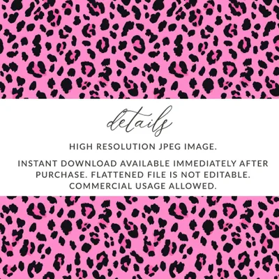 Pink Leopard Print Digital Paper, Seamless Pattern Fabric, Animal Skin JPEG, Commercial Use, Pink and Black, Leopard Skin Digital Download - Moore and Mountain