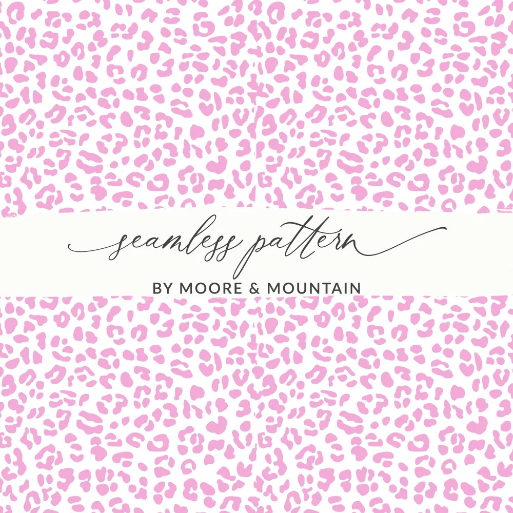 Pink Leopard Print, Digital Seamless Pattern, Animal Print, Girly Pattern, Fashionable Pattern, Scrapbooking, Fabric Design Digital - Moore and Mountain