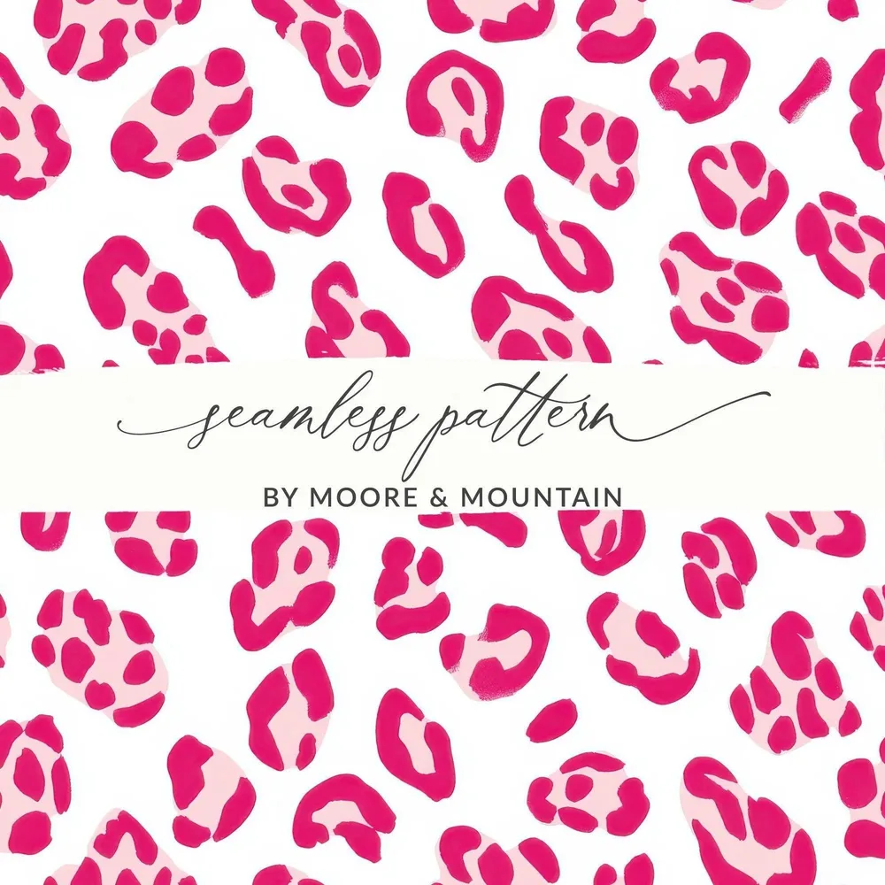 Pink Leopard Print Digital Seamless Pattern, Animal Print Texture, Commercial Use, Scrapbook Paper, Fabric Design, Digital Paper - Moore and Mountain
