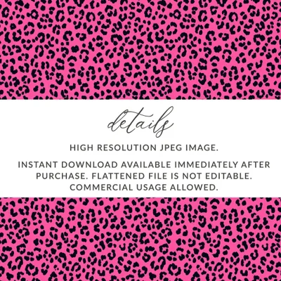 Pink Leopard Print, Seamless Digital Pattern, Animal Print Texture, JPEG Pattern, 12x12 inches, 2 Scales Digital Product - Moore and Mountain